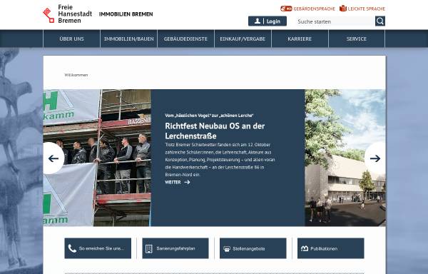 Vorschau von www.immobilien.bremen.de, Immobilien Bremen - Anstalt des öffentlichen Rechts