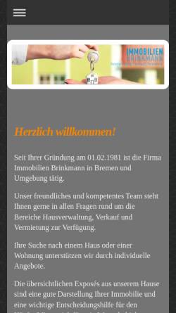 Vorschau der mobilen Webseite www.immo-brinkmann.de, Immobilien Brinkmann