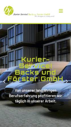 Vorschau der mobilen Webseite www.kurier-service.com, Kurier-Service Backs u. Förster GmbH