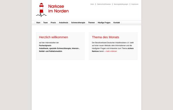 Vorschau von www.narkose-im-norden.de, Facharztpraxis für Anästhesie