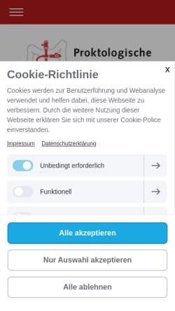 Vorschau der mobilen Webseite www.proktologie-kronshagen.de, Proktologie Kronshagen, Frau Dr. med. Hannelore Held-Sporleder