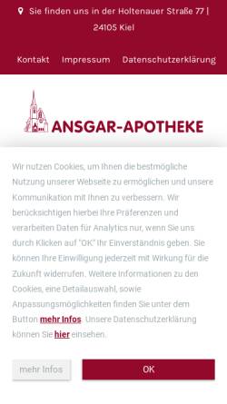 Vorschau der mobilen Webseite www.ansgar-apotheke.de, Ansgar-Apotheke