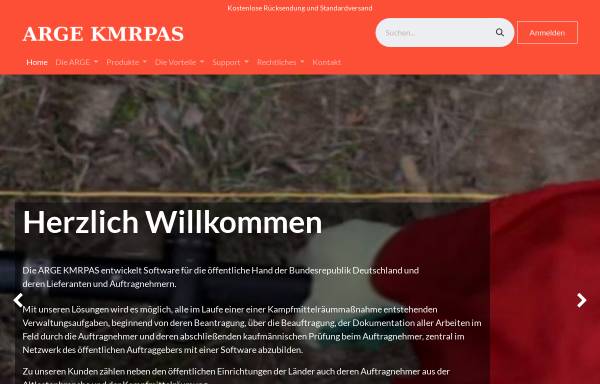 KmrPAS - Software für Dokumentation und Abrechnung der Kampfmittelräumung im Land Brandenburg