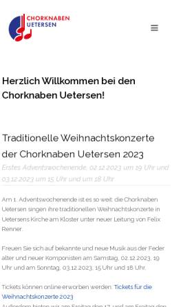 Vorschau der mobilen Webseite www.chorknaben-uetersen.de, Chorknaben Uetersen