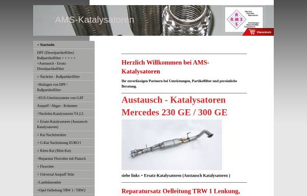 Vorschau von www.ams-katalysatoren.net, AMS-Katalysatoren, Hannelore Schmitt