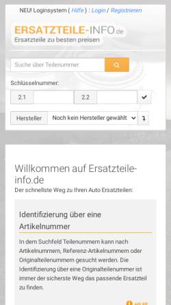 Vorschau der mobilen Webseite www.autoteile-info.de, Autoteile-Info und Handel GmbH