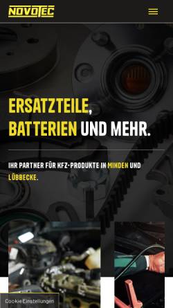 Vorschau der mobilen Webseite autoteile-novotec.de, Novotec GmbH
