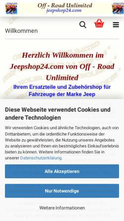 Vorschau der mobilen Webseite jeepshop24.com, Off Road Unlimited, M. Mahler