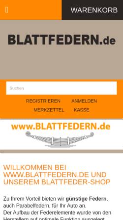 Vorschau der mobilen Webseite www.blattfedern.de, Theo's Landy Station GmbH