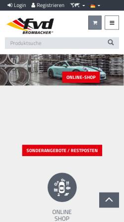Vorschau der mobilen Webseite www.fvd.de, FVD Brombacher GmbH