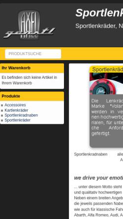 Vorschau der mobilen Webseite www.sportlenkrad.com, Luisi-Sportlenkräder, Axel Gerstl