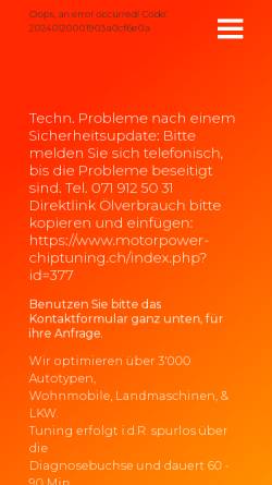 Vorschau der mobilen Webseite www.motorpower.ch, Motorpower