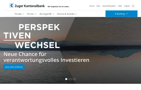 Vorschau von www.zugerkb.ch, Zuger Kantonalbank