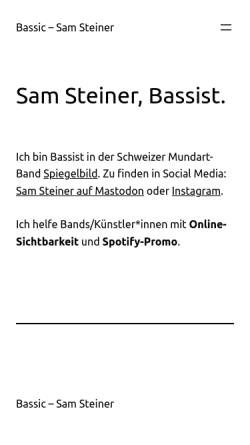 Vorschau der mobilen Webseite www.bassic.ch, Bassic