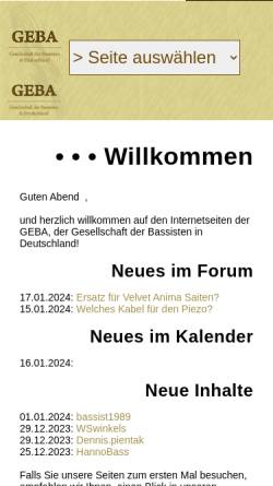 Vorschau der mobilen Webseite geba-online.de, GeBa Online