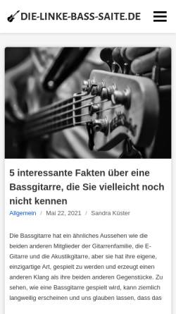 Vorschau der mobilen Webseite www.die-linke-bass-saite.de, Linke Bass-Saite