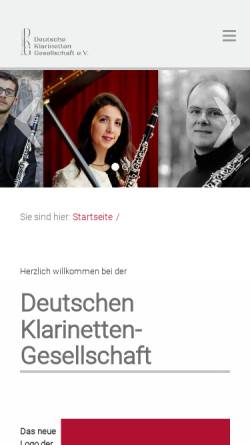 Vorschau der mobilen Webseite www.deutsche-klarinetten-gesellschaft.de, Deutsche Klarinetten-Gesellschaft
