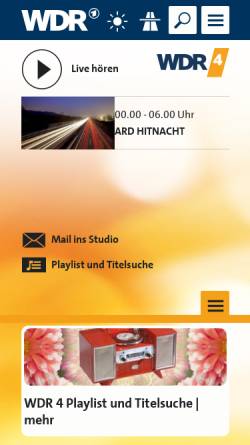 Vorschau der mobilen Webseite www.wdr.de, Schlagerparade - Top 17