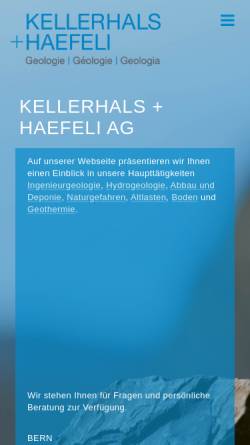 Vorschau der mobilen Webseite k-h.ch, Kellerhals + Haefeli AG
