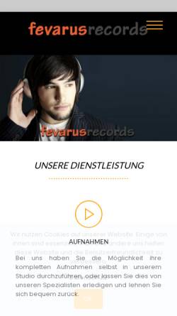 Vorschau der mobilen Webseite www.fevarus-records.de, Fevarus Records