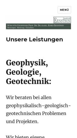 Vorschau der mobilen Webseite www.ernstson.de, Ernstson Geophysik