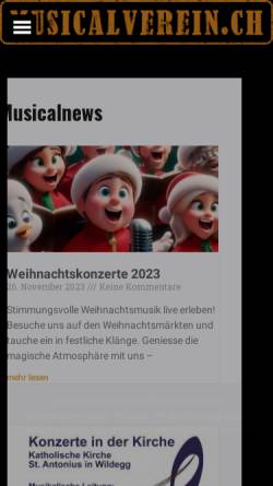 Vorschau der mobilen Webseite www.musicalverein.ch, Musicalverein Mutschellen