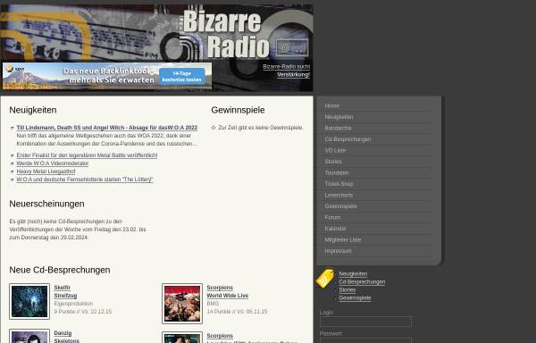 Vorschau von www.bizarre-radio.de, Bizarre Radio