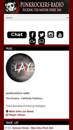 Vorschau der mobilen Webseite www.punkrockers-radio.de, Punkrockers Radio