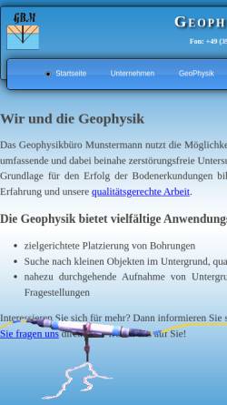 Vorschau der mobilen Webseite www.geophysik-munstermann.de, Geophysikbüro Munstermann