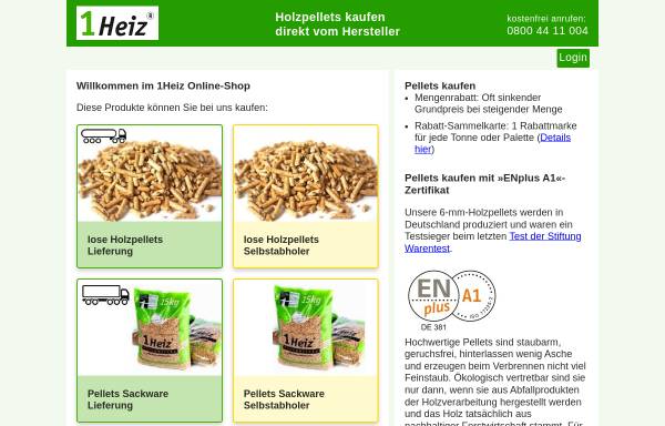 Vorschau von 1heiz-pellets.de, 1Heiz Pellets AG