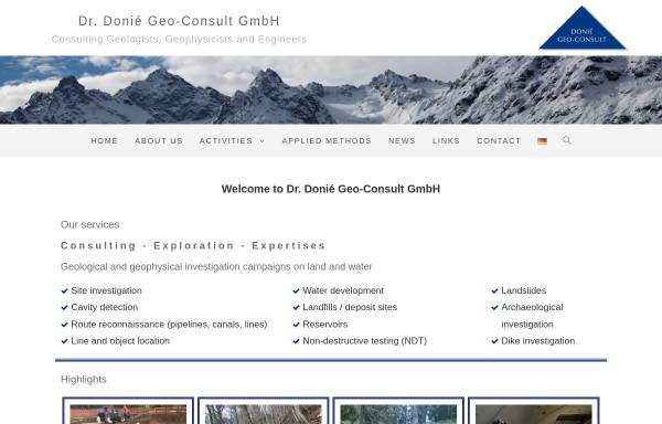 Vorschau von www.geo-services.de, Geo-Services GmbH Gesellschaft für geotechnische, umwelttechnische und geophysikalische Dienstleistungen mbH