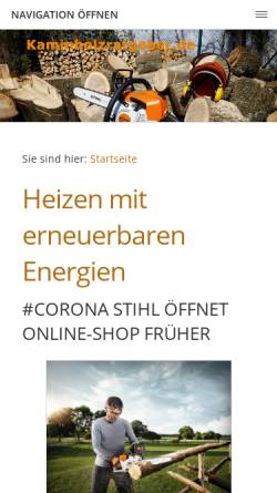 Vorschau der mobilen Webseite www.kaminholzratgeber.de, Kaminholzratgeber