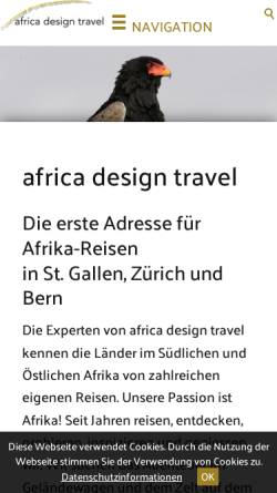Vorschau der mobilen Webseite www.africadesigntravel.ch, Africa Design Travel AG