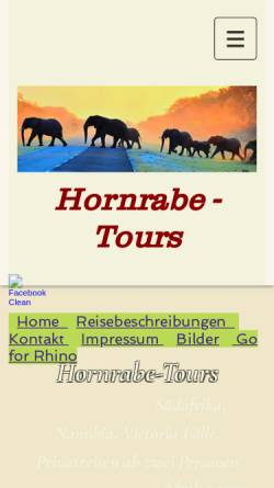 Vorschau der mobilen Webseite www.hornrabe-tours.de, Hornrabe Tours - Karl-Heinz Schäfers