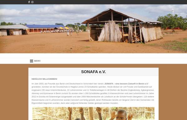Vorschau von www.sonafa.de, Sonafa - eine bessere Zukunft für Menschen in Benin e.V.