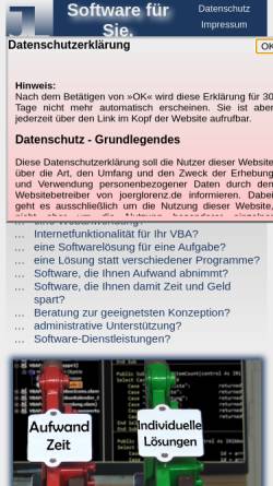 Vorschau der mobilen Webseite joerglorenz.de, Jörg Lorenz IT Dienstleistungen und Programmierung