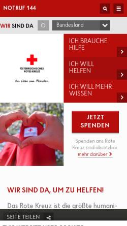 Vorschau der mobilen Webseite www.o.roteskreuz.at, Rotes Kreuz - Bezirk Steyr-Land