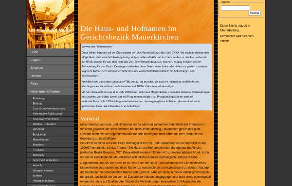 Vorschau von www.ute.at, Haus- und Hofnamen im Gerichtsbezirk Mauerkirchen
