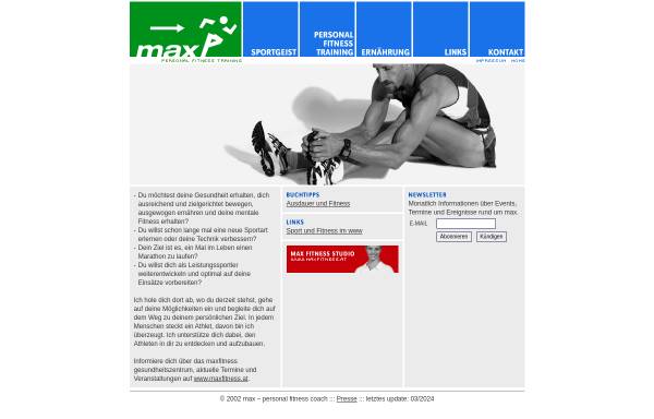 Vorschau von www.fitnesscoach.at, Fitnesscoach.at - Maximilian Karlsböck
