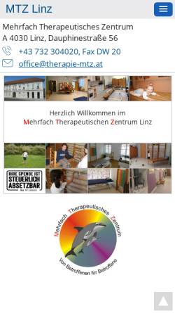 Vorschau der mobilen Webseite www.therapie-mtz.at, Mehrfach Therapeutisches Zentrum Linz