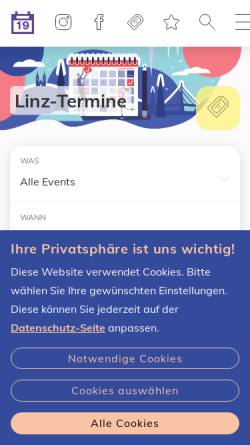 Vorschau der mobilen Webseite www.linztermine.at, Linz Termine