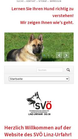 Vorschau der mobilen Webseite www.svoe-urfahr.at, Schäferhunde Verein Linz-Urfahr