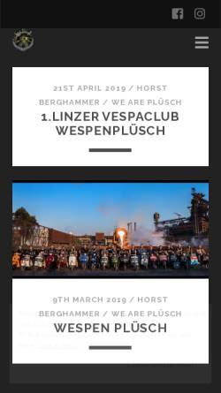 Vorschau der mobilen Webseite www.pluesch.at, Vespaclub Wespen Plüsch Linz