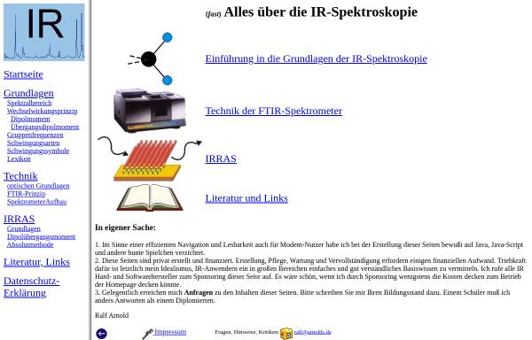 Vorschau von www.ir-spektroskopie.de, IR-Spektroskopie
