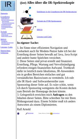 Vorschau der mobilen Webseite www.ir-spektroskopie.de, IR-Spektroskopie