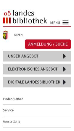 Vorschau der mobilen Webseite www.landesbibliothek.at, Oberösterreichische Landesbibliothek