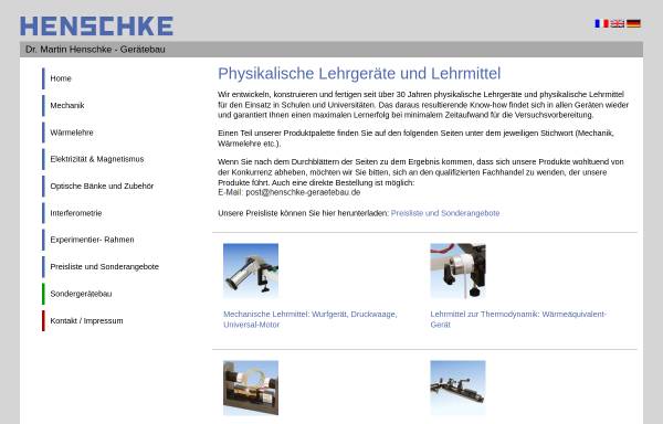 Vorschau von www.henschke-geraetebau.de, Martin Henschke Gerätebau