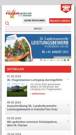 Vorschau der mobilen Webseite www.feuerwehrschule.steiermark.at, Feuerwehr- und Zivilschutzschule Steiermark