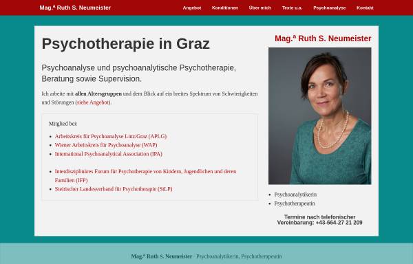 Vorschau von www.neumeister.info, Psychotherapeutische Praxis Mag. Ruth S. Neumeister