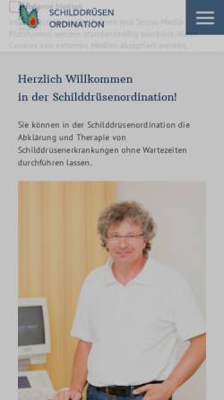 Vorschau der mobilen Webseite schilddruesenordination.at, Schilddrüsenordination Dr. Buchinger